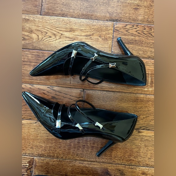 MaxMara Shoes - MaxMara Pumps with Metal Studs Patent Leather Black Size 7